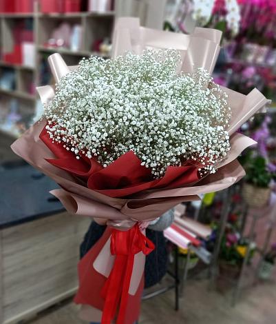 Букет цветов из: Гипсофила в Захарово Раменского района