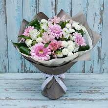 Букет цветов из:  Герберы, Альстромерии и Хризантемы в Захарово Раменского района