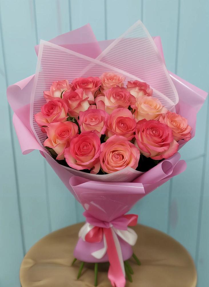 Букет 15 Розовых роз Равель в Захарово Раменского района