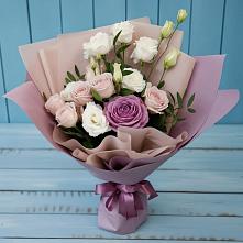 Букет цветов из:  Розы и Лизиантусы в Захарово Раменского района