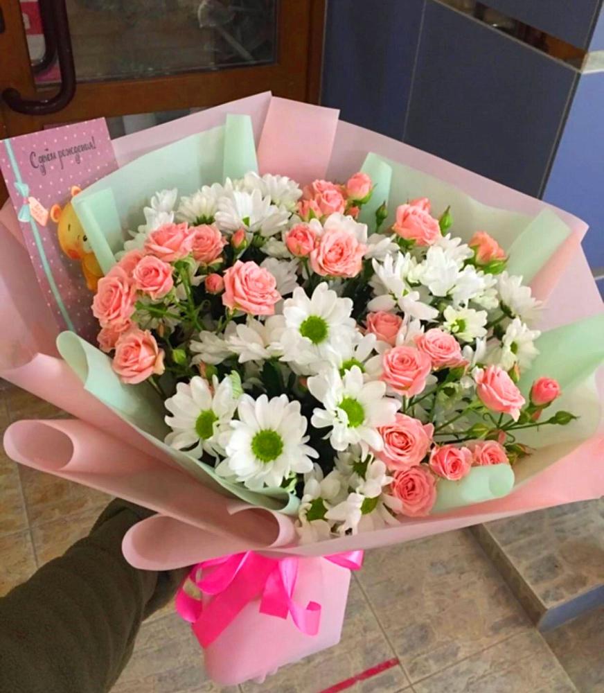 Букет цветов из: Розы и Хризантемы в Захарово Раменского района