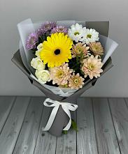 Букет цветов из:  Розы, Герберы и Хризантемы в Захарово Раменского района