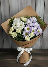 Букет цветов из:  Хризантемы и Розы в Захарово Раменского района