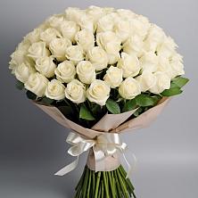 Букет 101 беля роза Белоснежка в Захарово Раменского района