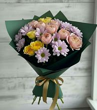Букет цветов из:  Хризантемы и Розы в Захарово Раменского района