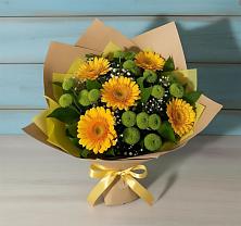 Букет цветов из:  Герберы и Хризантемы в Захарово Раменского района