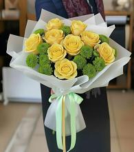 Букет цветов из:  Хризантемы и Розы в Захарово Раменского района
