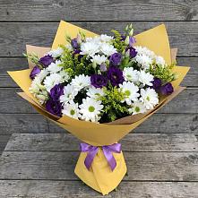 Букет цветов из:  Ирисы, Хризантемы и Ромашки в Захарово Раменского района