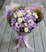 Букет цветов из:  Хризантемы и Розы в Захарово Раменского района