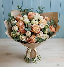 Букет цветов из:  Альстромерии и Розы в Захарово Раменского района