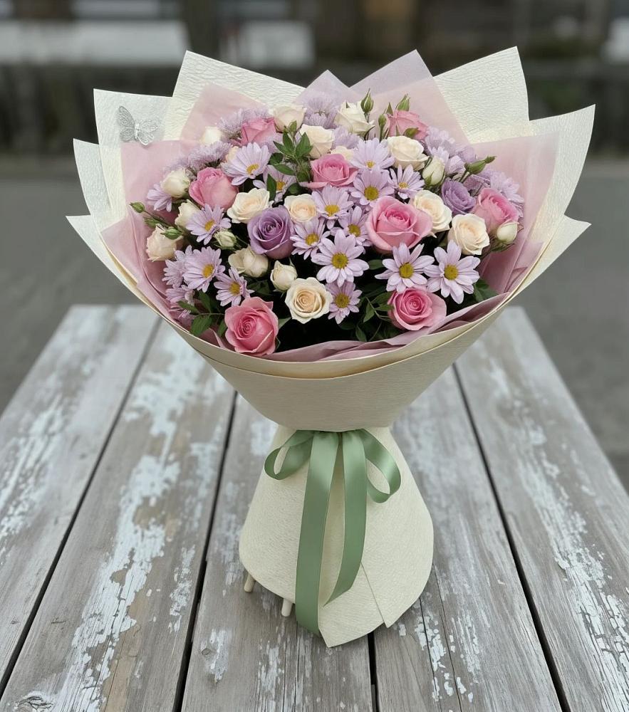Букет цветов из: Розы и Хризантемы в Захарово Раменского района