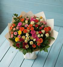 Букет Микс из разноцветных кустовых роз #REPLACE_PRED# Захарово Раменского района